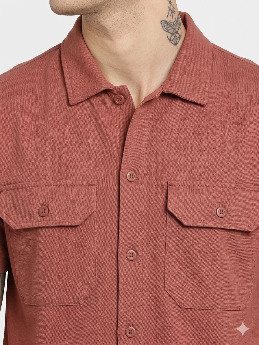 Safari Double Pocket Collar Shirt