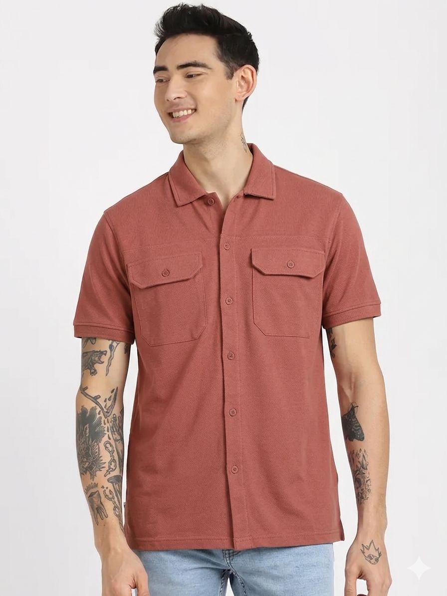 Safari Double Pocket Collar Shirt